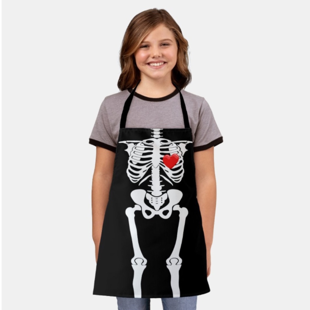 Old Navy Halloween Skeleton Heart For Kids All-Over Print Apron